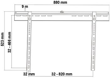 HE 2-3 A   TV Wandhalterung gerade (32" - 70")