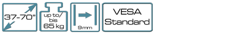 HE 2-3 A   TV Wandhalterung gerade (32" - 70")