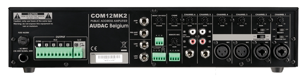 COM12MK2 Audac Audio Verstärker 5 Zonen 100V (Kopie)