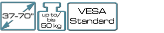 HE 1 B   TV Wandhalterung fix 37“ - 70“ (94 - 178 cm)