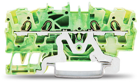 2202-1407 4-Leiter-Durchgangsklemme mit Drücker 2,5 mm², grün-gelb Wago Klemmen